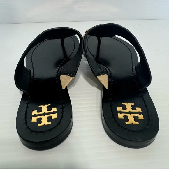 Tory Burch Patos Disk Thong Woven Leather Sandals Size 5 1/2 - Picture 11 of 12